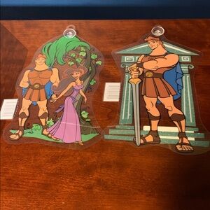lot of 2 Vintage Disney Hercules window Color clings
